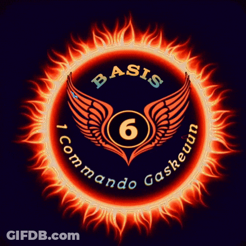 Basis Commando Gaskeurn Logo With Circle Of Fire GIF