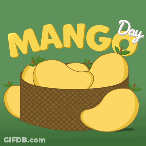 Basket Of Mangoes Saying Mango Day GIF