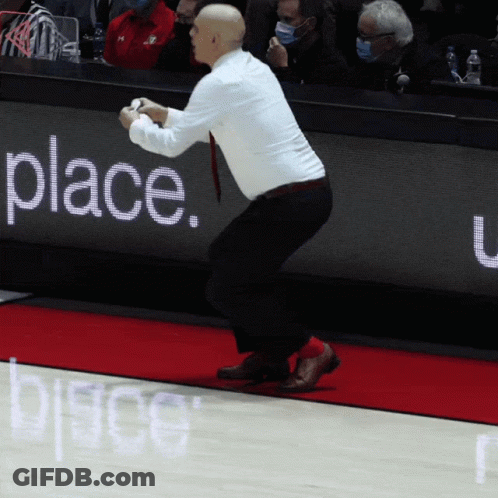 Basketball Court Man With Place Sign GIF