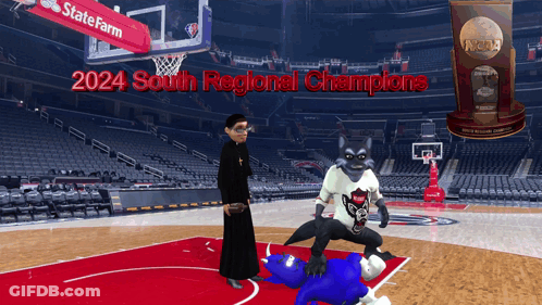 Basketball Court With 2024 South Regional Champions GIF