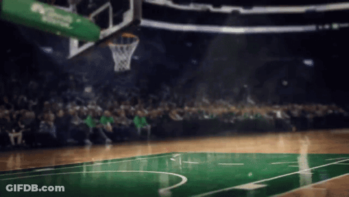 Basketball Court With Crowd Watching Game GIF