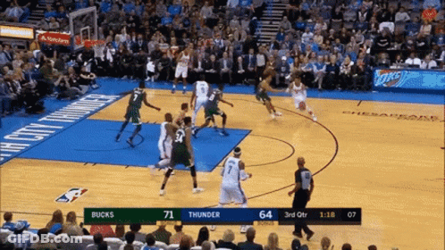Basketball Game Between Bucks And Thunder GIF