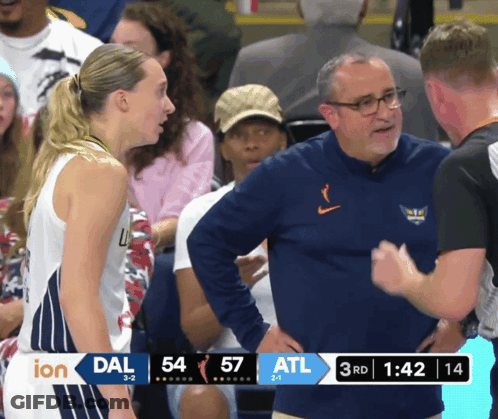 Basketball Game Between Dallas And ATL GIF