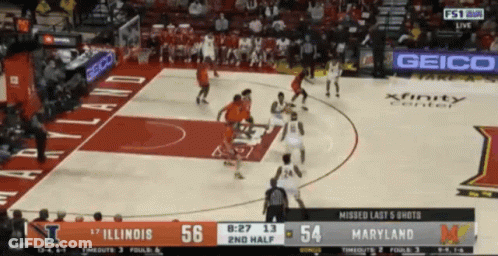 Basketball Game Between Illinois And Maryland GIF