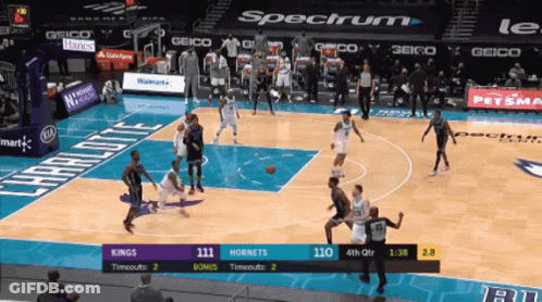 Basketball Game Between Kings And Hornets GIF
