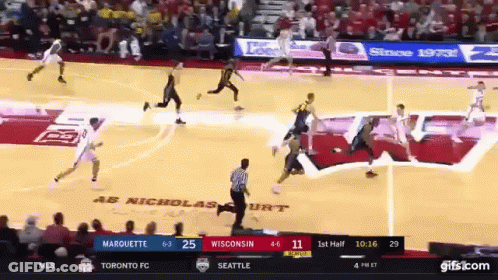 Basketball Game Between Marquette And Wisconsin GIF