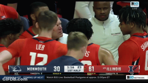 Basketball Game Between Monmouth And Illinois On Big Network GIF