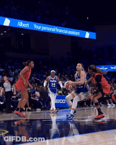Basketball Game In Front Of Albert Banner GIF