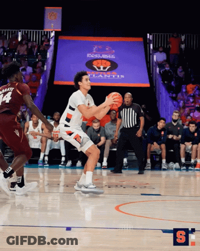 Basketball Game In Front Of Atlantis Screen GIF