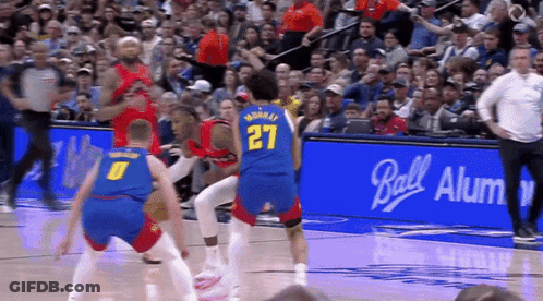 Basketball Game In Front Of Banner GIF