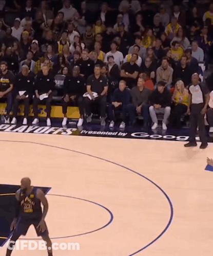 Basketball Game In Front Of Crowd Sponsored By Google GIF