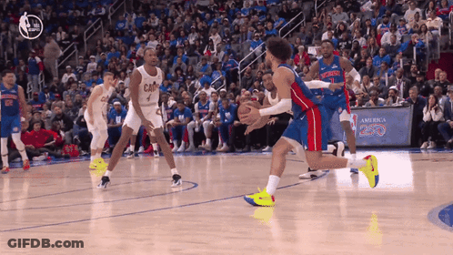 Basketball Game In Front Of Crowd With America 250 Sign GIF