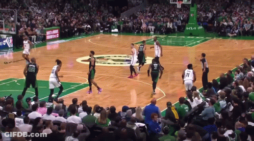 Basketball Game In Front Of Crowd With Kia Ad GIF