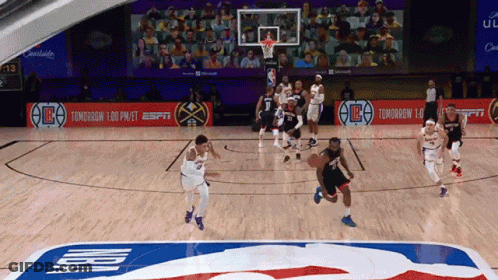 Basketball Game In Front Of ESPN Screen GIF