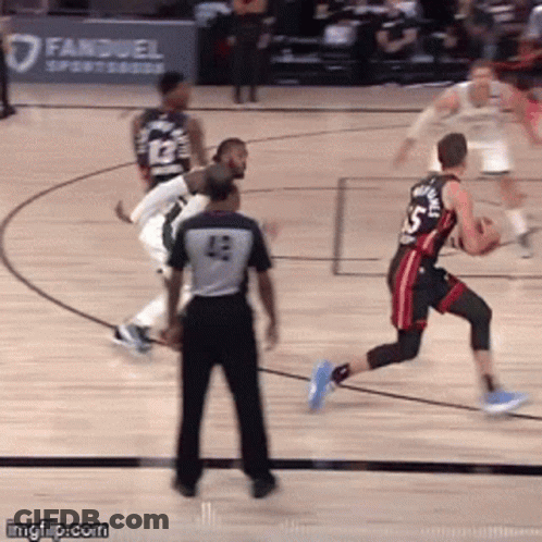 Basketball Game In Front Of Fanduel Banner GIF