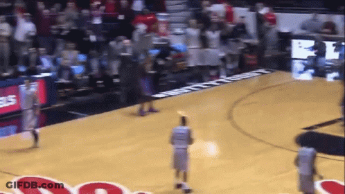 Basketball Game In Front Of Gatorade Banner GIF