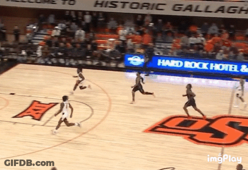Basketball Game In Front Of Historic Gallaugh Sign GIF
