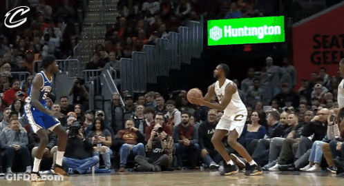 Basketball Game In Front Of Huntington Banner GIF