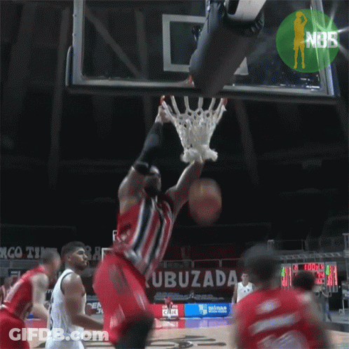 Basketball Game In Front Of N35 Banner GIF