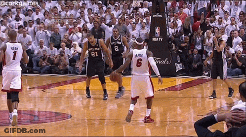 Basketball Game In Front Of NBA TV GIF