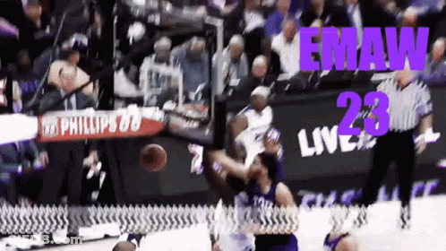Basketball Game In Front Of Phillips Banner GIF