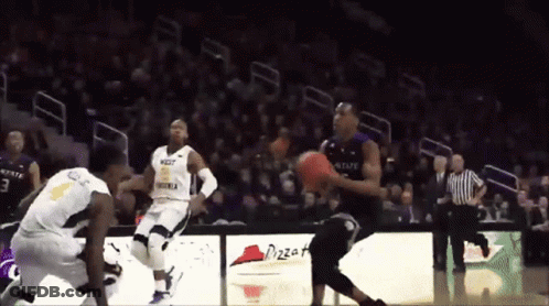 Basketball Game In Front Of Pizza Hut GIF