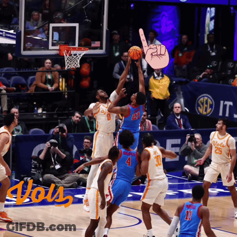 Basketball Game In Front Of SEC Sign GIF
