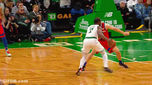 Basketball Game In Front Of TD Gar Sign GIF