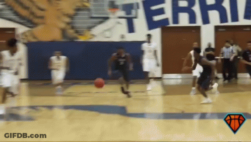 Basketball Game In Front Of Terrie Sign GIF