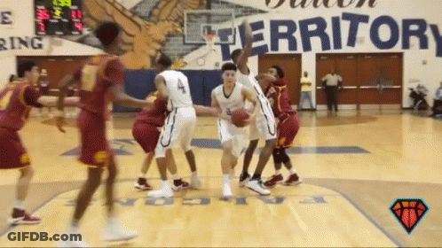 Basketball Game In Front Of Territory Sign GIF