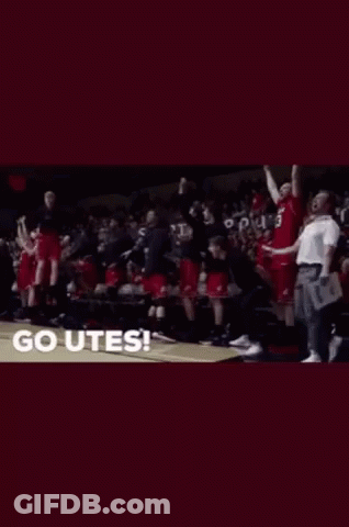 Basketball Game In Stadium With Cheering Crowd GIF