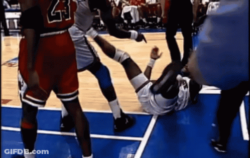 Basketball Game In Stadium With Kick It JP Ad GIF