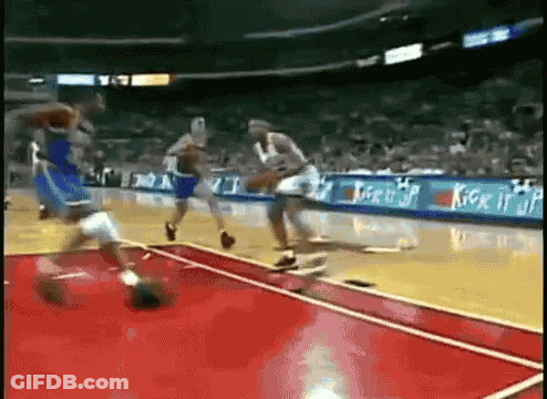 Basketball Game In Stadium With Kick It JP Ad GIF