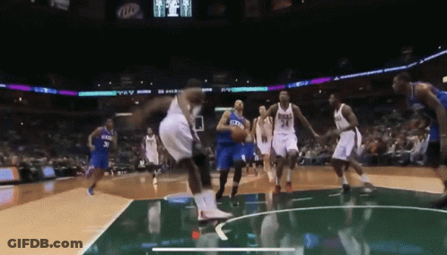 Basketball Game In Stadium With Sign V & V GIF