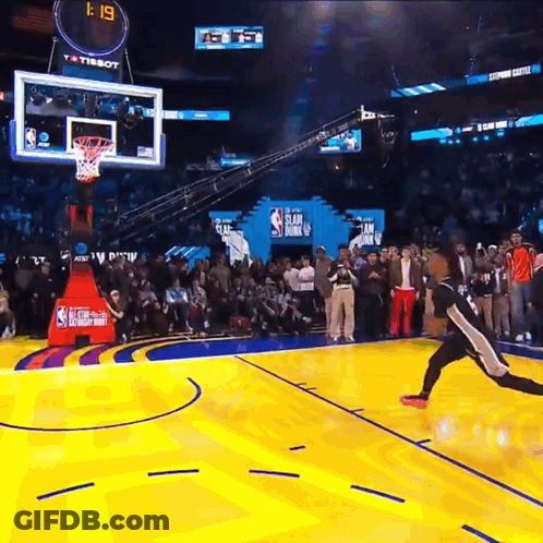 Basketball Game In Stadium With Tissot Clock GIF