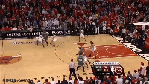 Basketball Game In Stadium With TNT Ad GIF