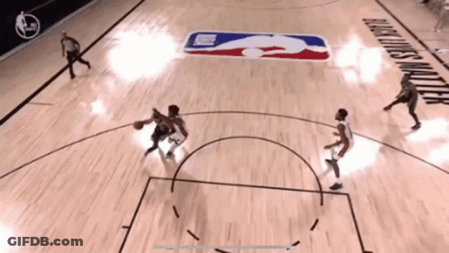 Basketball Game On Black Lives Matter Court GIF