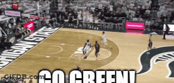 Basketball Game On Court Saying Go Green GIF