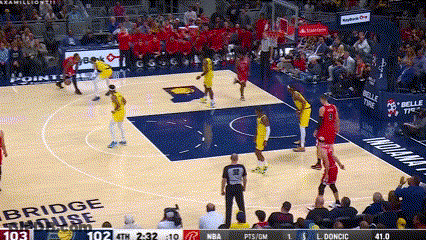 Basketball Game On Court Sponsored By Bridge House GIF