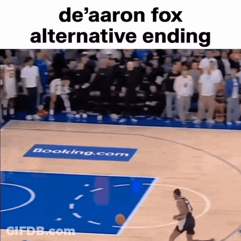 Basketball Game On Court With Booking.com Sign GIF