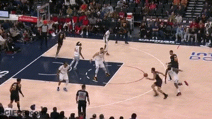 Basketball Game On Court With Capitol Sign GIF