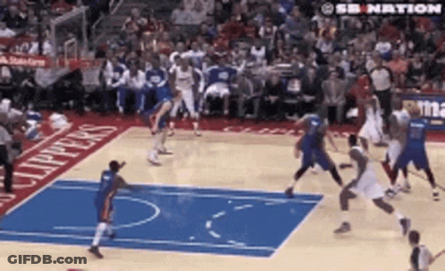 Basketball Game On Court With Clippers GIF