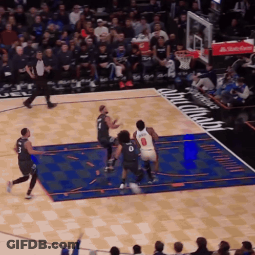 Basketball Game On Court With Gatorade Ad GIF