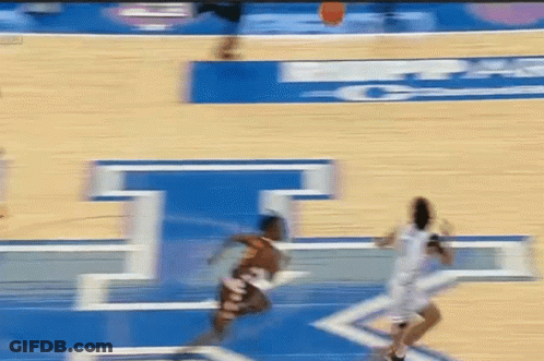 Basketball Game On Court With Letter T GIF