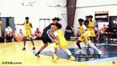 Basketball Game On Court With Players GIF