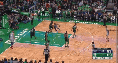 Basketball Game On Court With Putnam Ad GIF