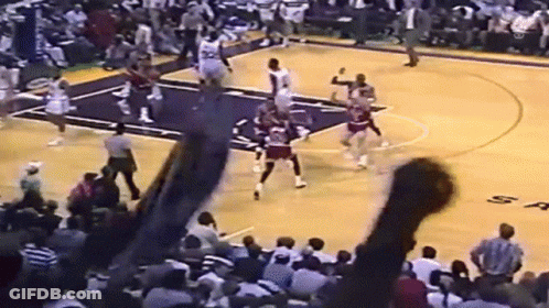 Basketball Game On Court With SA GIF