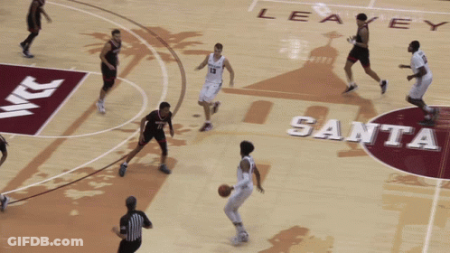 Basketball Game On Court With Santa GIF
