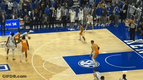 Basketball Game On Court With Sea Logo GIF