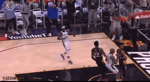 Basketball Game On Court With YouTube Logo GIF